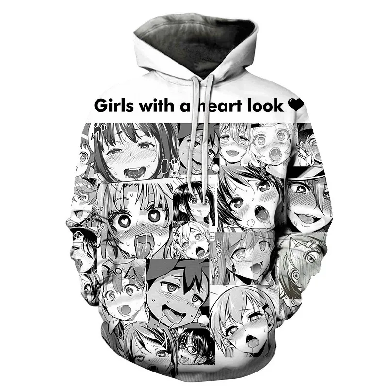 3D Аниме Толстовка для женщин мужчин Забавный застенчивый пуловер манга уличная