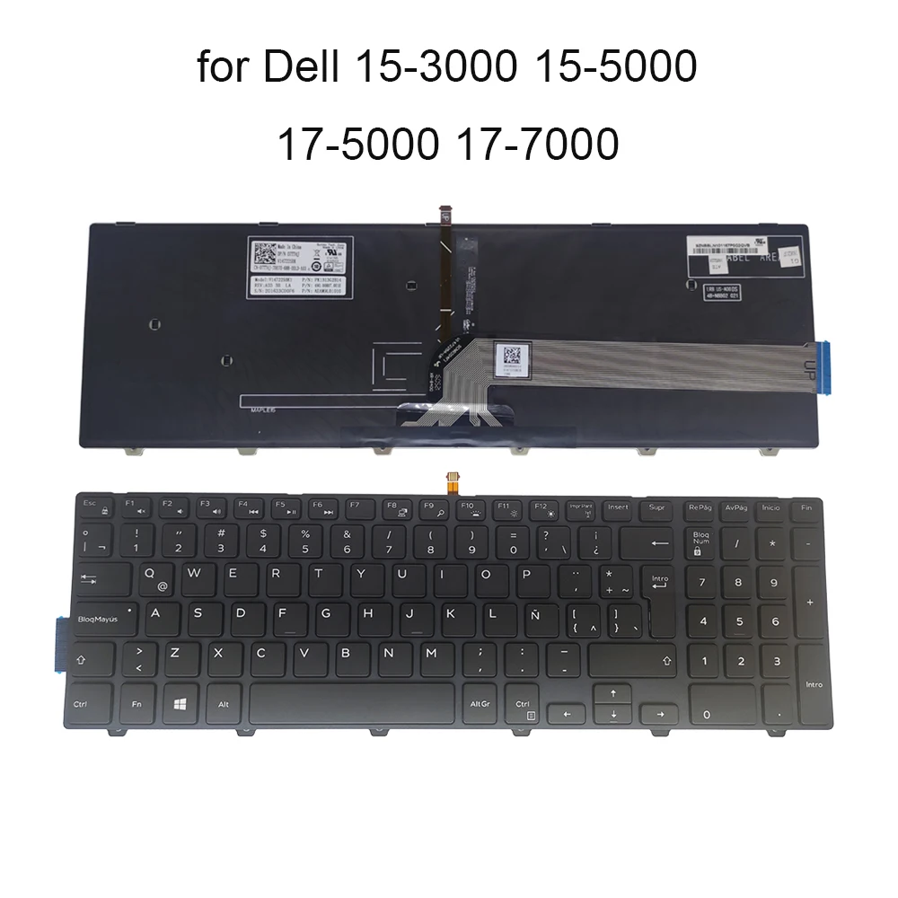 

Latin backlight Keyboard for Dell Inspiron 3542 3543 5552 5748 5749 5755 5758 5759 5555 5558 7557 07TT4J backlit keyboards frame