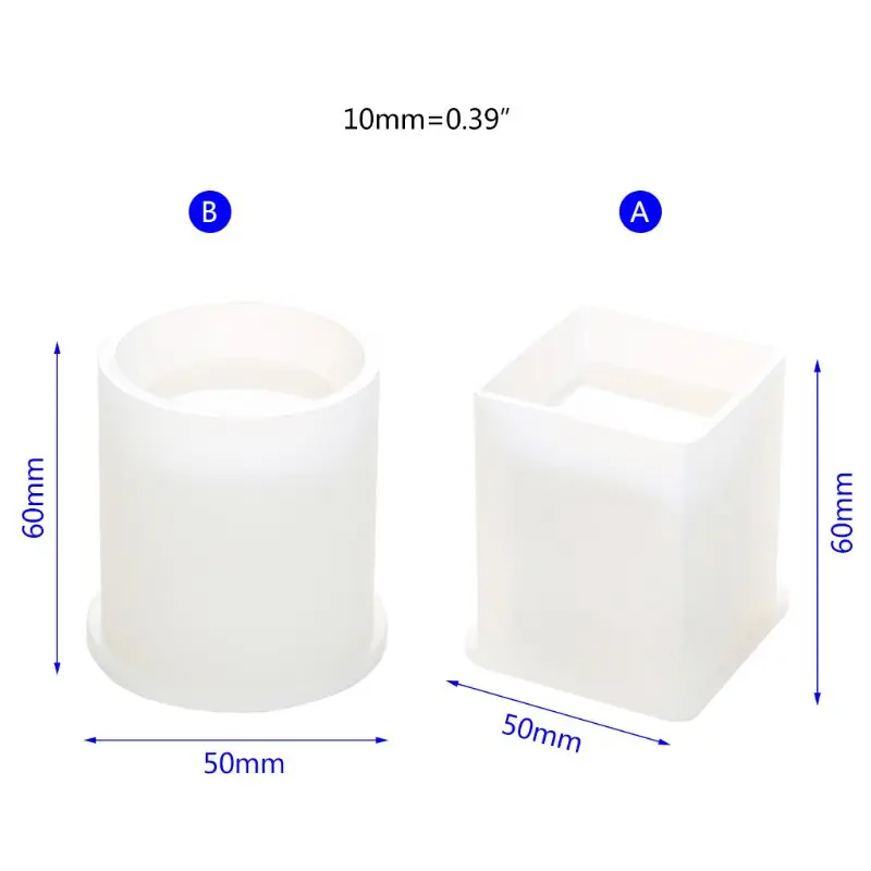 

Silicone Mold Epoxy Resin DIY Pen Container Organizer Square Round Storage Holder Silica Molds Crafts Jewelry Making Charms