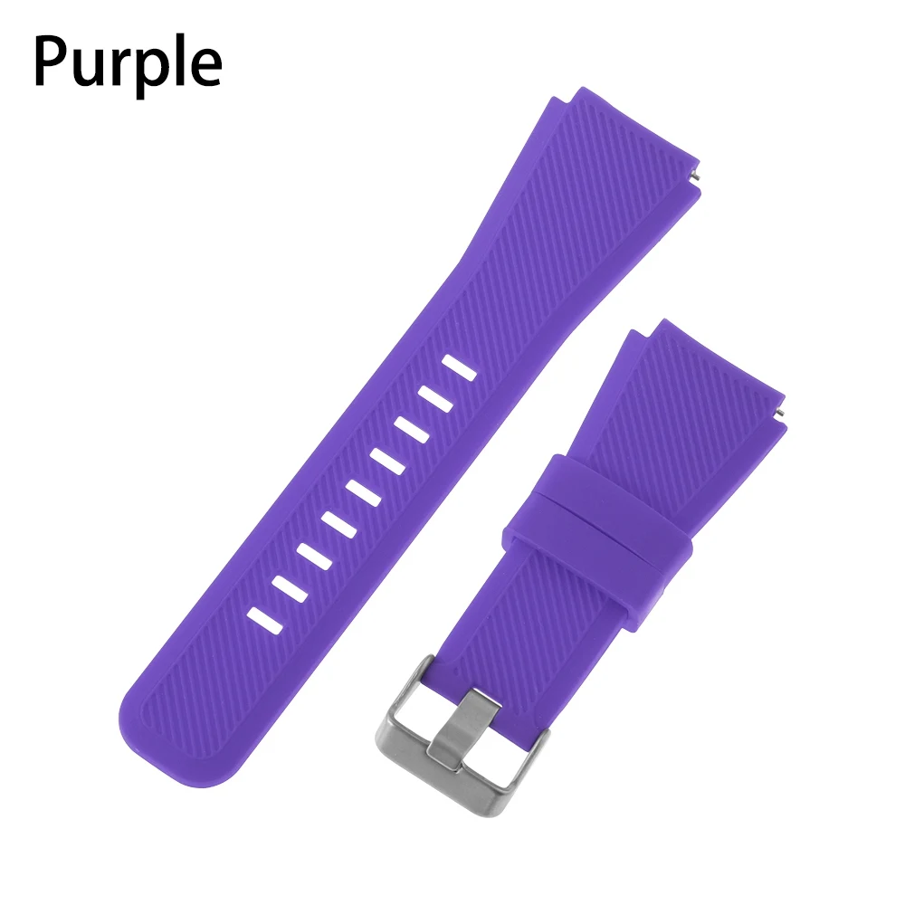 purple MIIQNUS мягкий силиконовый ремешок 22 мм для часов huawei GT/GT2, спортивный ремешок, сменные ремешки для часов, аксессуары для умных часов - Цвет: purple