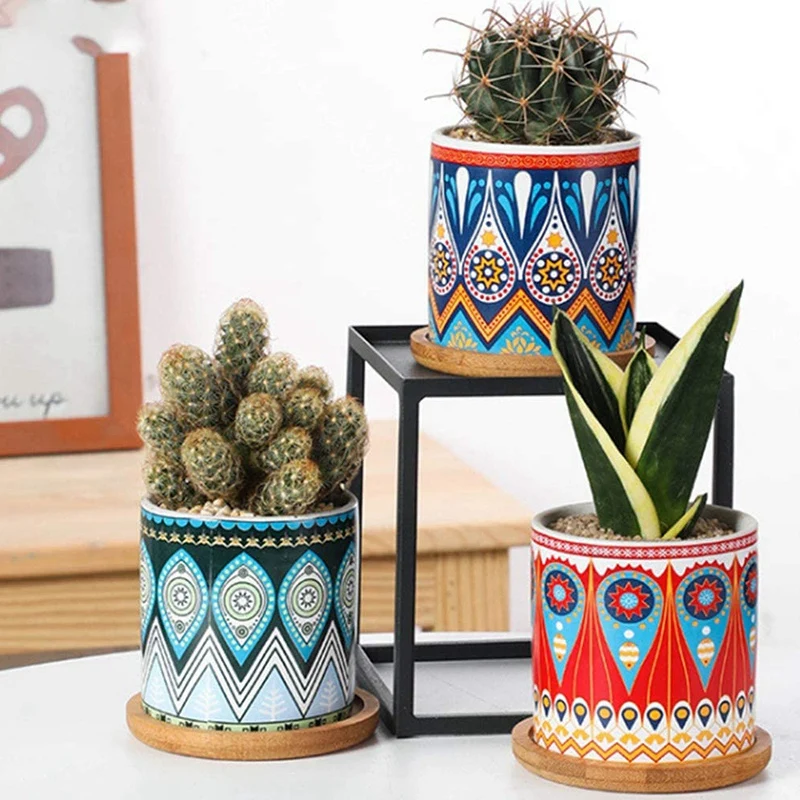 20 пачек из бамбука блюдца-3 34 дюймов круглый цветочный горшок для суккулентных