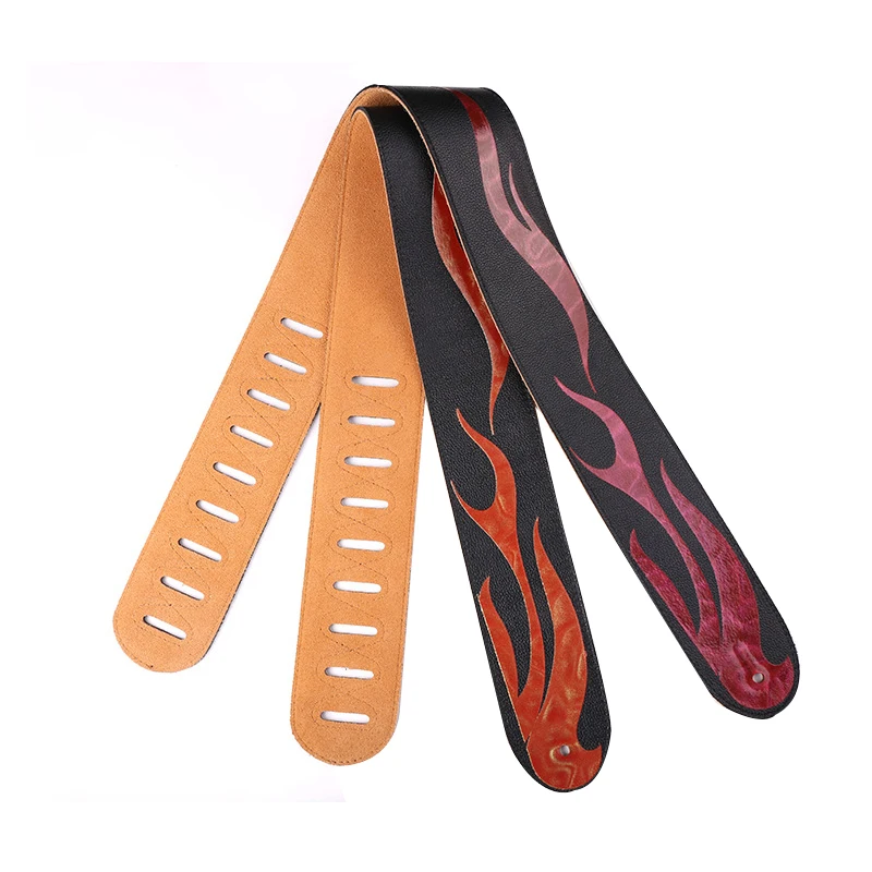 Кожаный ремешок для гитары кожаный серии Flame аксессуары электрических басов и