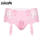 Мужское сексуальное нижнее белье, брифы, нижнее белье, трусики JJ, ночные костюмы, трусы с бантиком