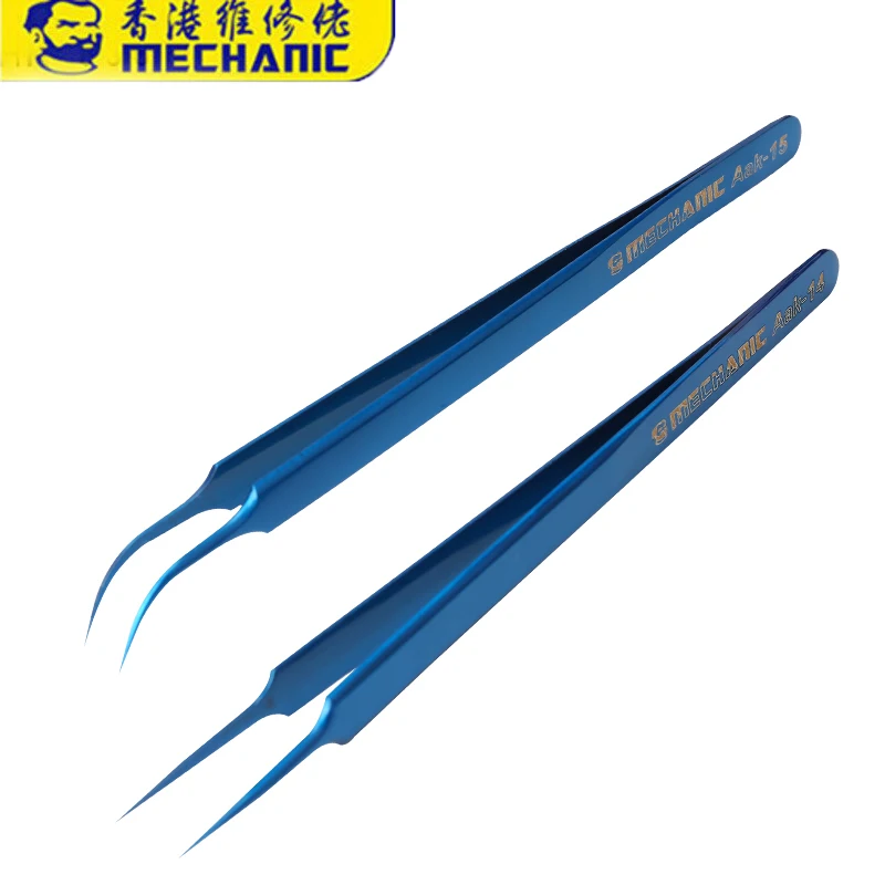 

10PCS MECHANIC Aak Thickened Tip Mouth Tweezers Curved Mouth Long Clip Colourful High Precision And Lengthened