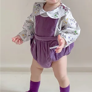 MILANCEL 2021 детская одежда, одежда для малышей, костюм для девочек, с цветочным рисунком для младенцев цельный