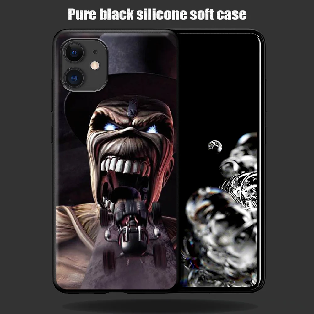 

Iron Maide Rock Band Phone Case For Iphone 5 5S SE 2020 6 6S 7 8 Plus 11 12 Mini X XS XR Pro Max black Shell Trend Cell 3D Etui