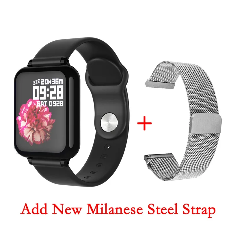Torntisc дропшиппинг B57 женские Смарт-часы для Android Apple Watch пульсометр кровяное давление Hero Band 3 умные часы для мужчин - Цвет: add silver steel