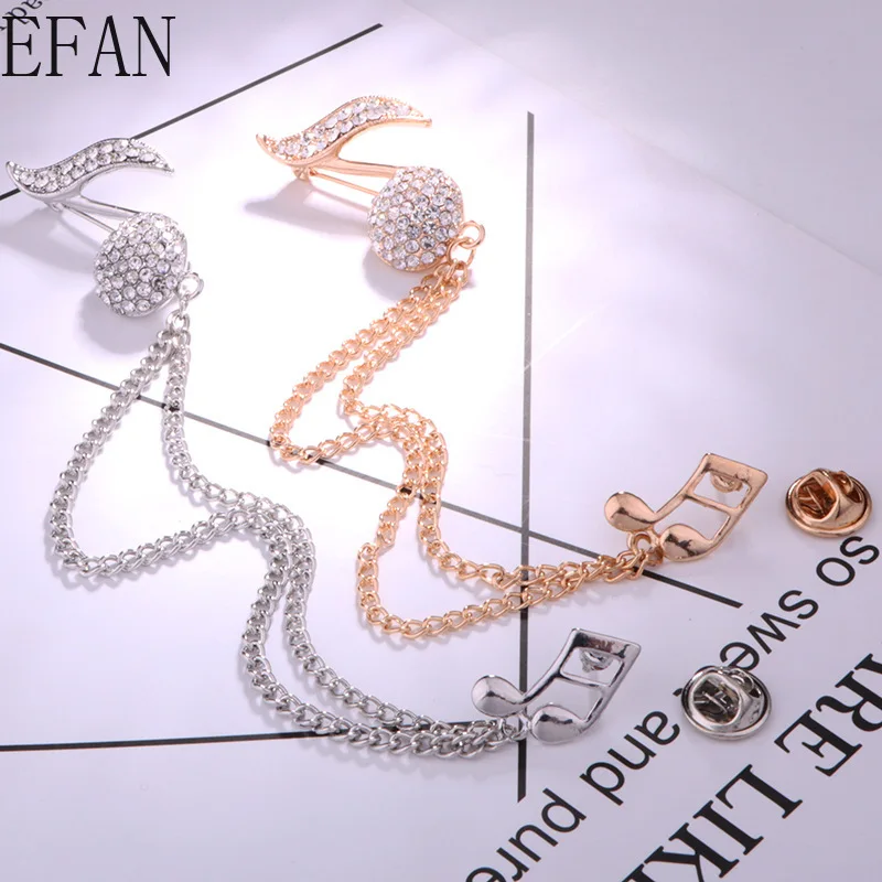 Корейские металлические броши для музыкальных нот мужчин высококачественные