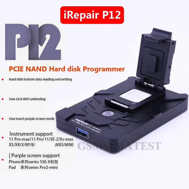 

Программатор жесткого диска iRepair P12 PCIE NAND для iPhone 6-11 серии DFU Box, один ключ к фиолетовому экрану, инструмент iRepair P12 iBox2