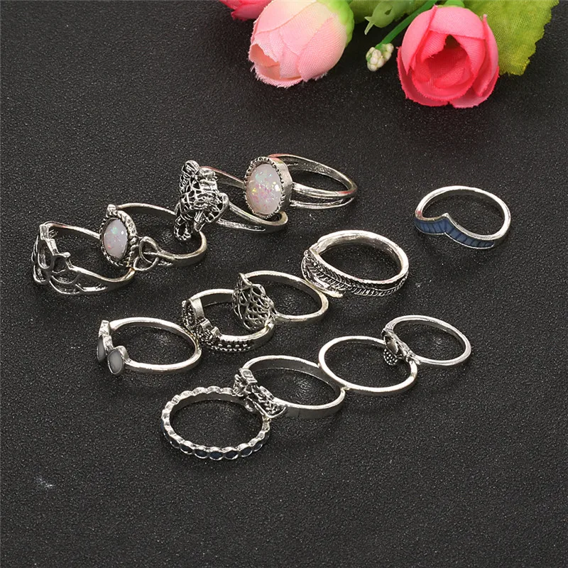 LETAPI 13 шт./компл. женское винтажное обручальное кольцо с резным сердцем цветком