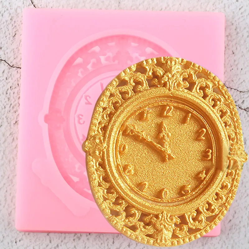 3D силиконовые формы с часами рельефные свадебные кексы Topper инструменты для