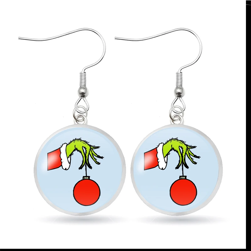 Серьги на гриле серьги из фильма Молодой Грин свисающие бобы костюм Санты