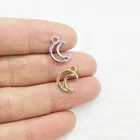 Женские Подвески Eruifa из цинкового сплава 20 шт. 10 мм Луна ожерелья оптом, серьги браслет ювелирные изделия Сделай Сам 2 цвета ручной работы