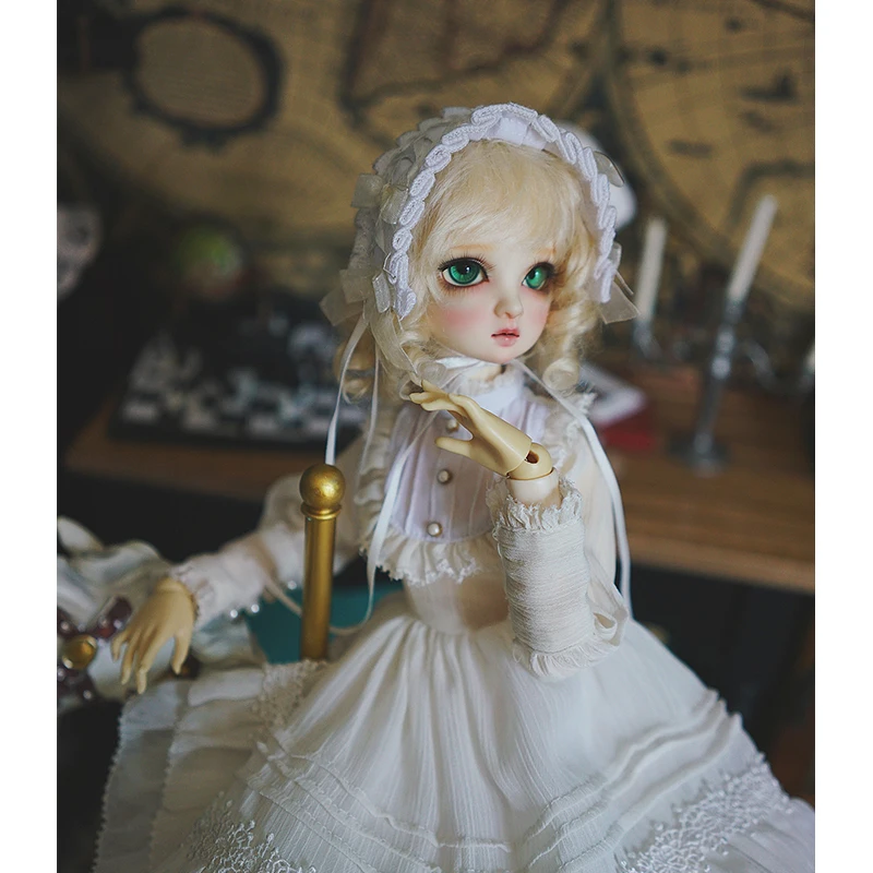 Bjd платье 1/3 1/4 BJD кукла легкое белое платье в винтажном стиле для 1/6 1/4 1/3 bjd гигантские надувные аксессуары для детской Куклы костюм платье