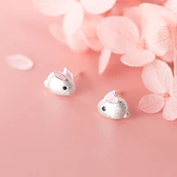 obear sweet cute small pink mouse rat womens earrings siver plated small earrings girl wedding jewelry gift