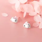 OBEAR милые маленькие розовые мышиные крысы женские серьги с посеребренным покрытием маленькие серьги для девочек свадебные украшения подарок