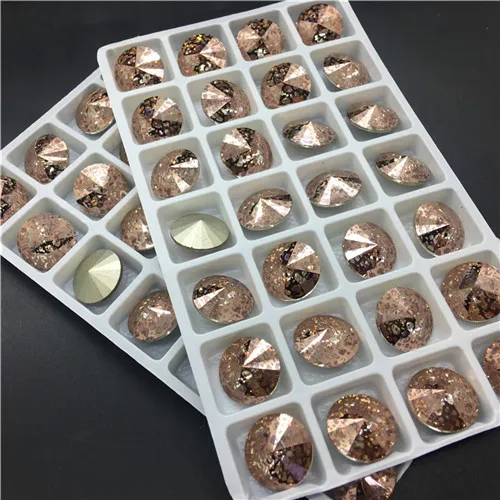 TopStone K9 Crystal Patina Colors 12mm 14mm Rivoli Fancy Stone Round Rhinestone Quality Jewelry Making | Дом и сад