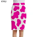 Женская юбка-карандаш KYKU, офисная юбка с объемным рисунком животных, Цветочная аниме-вечерние ка в стиле Харадзюку, лето 2019