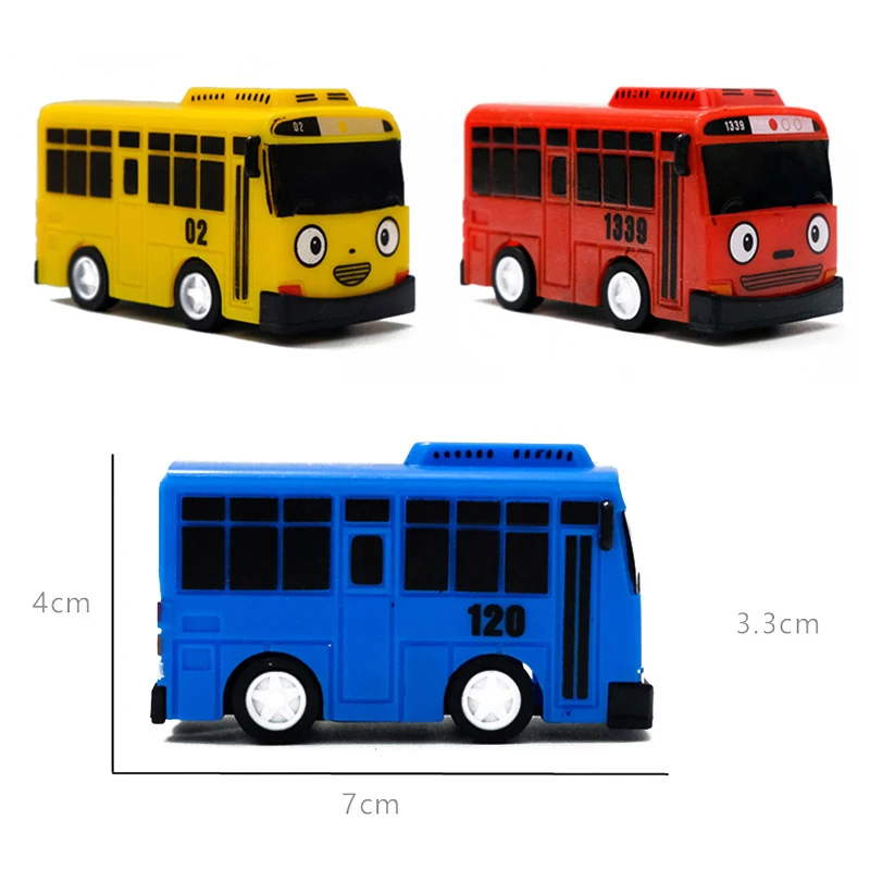 

4pcs/set Small Car Korean Cartoon TAYO The Little Bus Araba Oyuncak Car Model Pull Back Toy Car Kids Birthday Gift Back of Car