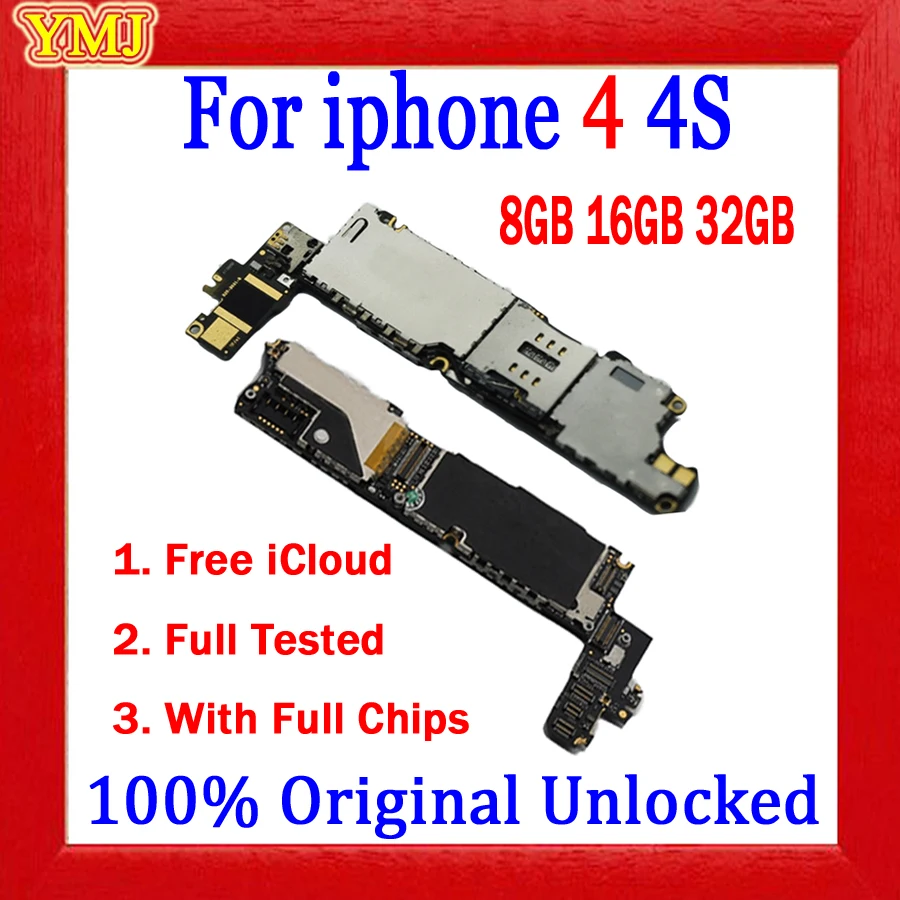 Полный разблокирован для мобильных телефонов iphone 4/4S материнская плата со всеми