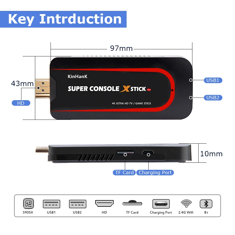 Супер консоль X Stick мини ретро видео игровая для PSP/PS1/DC/N64/MAME двойной контроллер