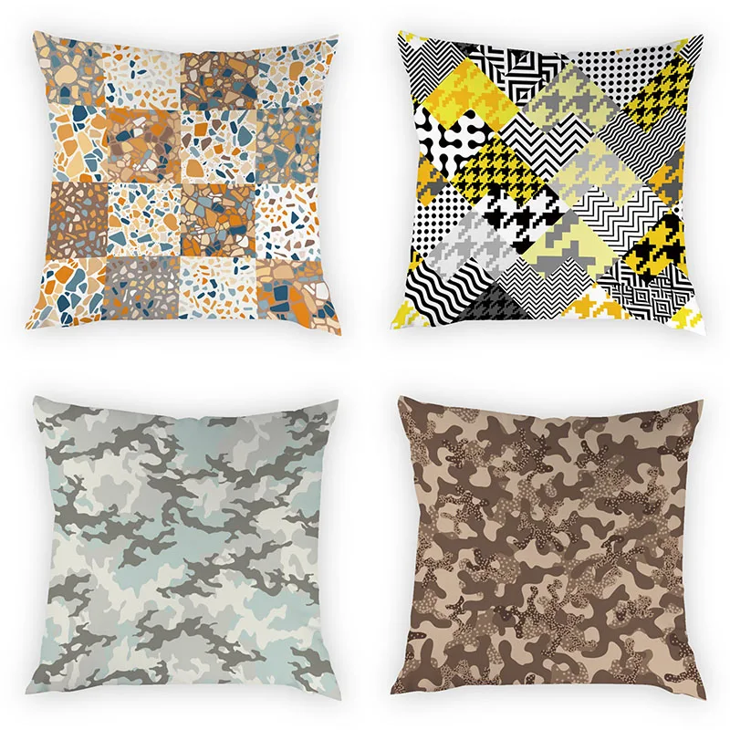 

Fresh Flowers Leaves Printing Cushion Cover Pillow Cases Sofa Bedroom Decorative Covers Peach Skin Home Decor 45x45cm