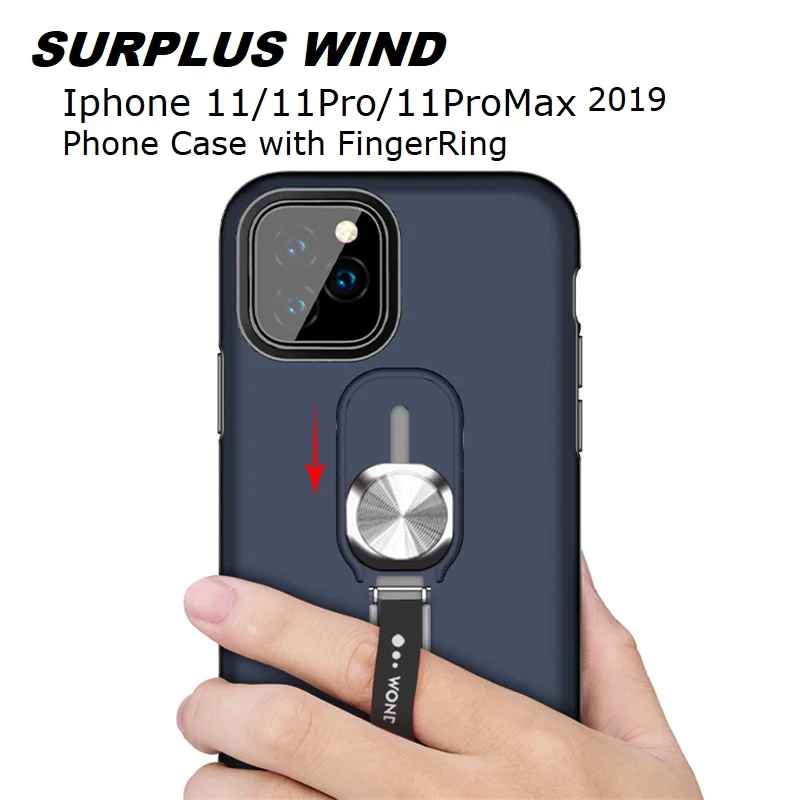 

For iPhone11 iPhone11Pro 11ProMax Hard Phone Case With Finger Ring Phone Stand Magnetic Car Mount Phone Case for 2019 iPhone