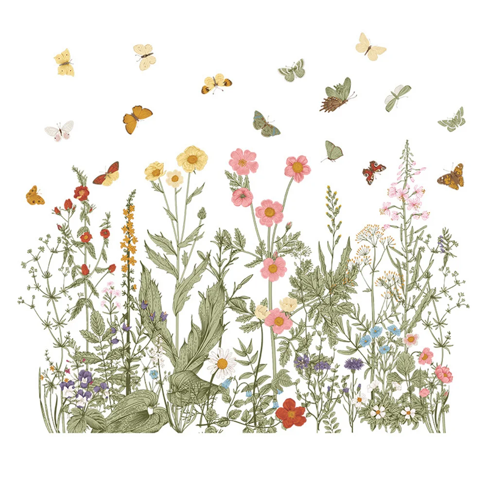 

1 Sheet Nature Wall Sticker Flower Wall Sticker Nursery Kindergarten Decals