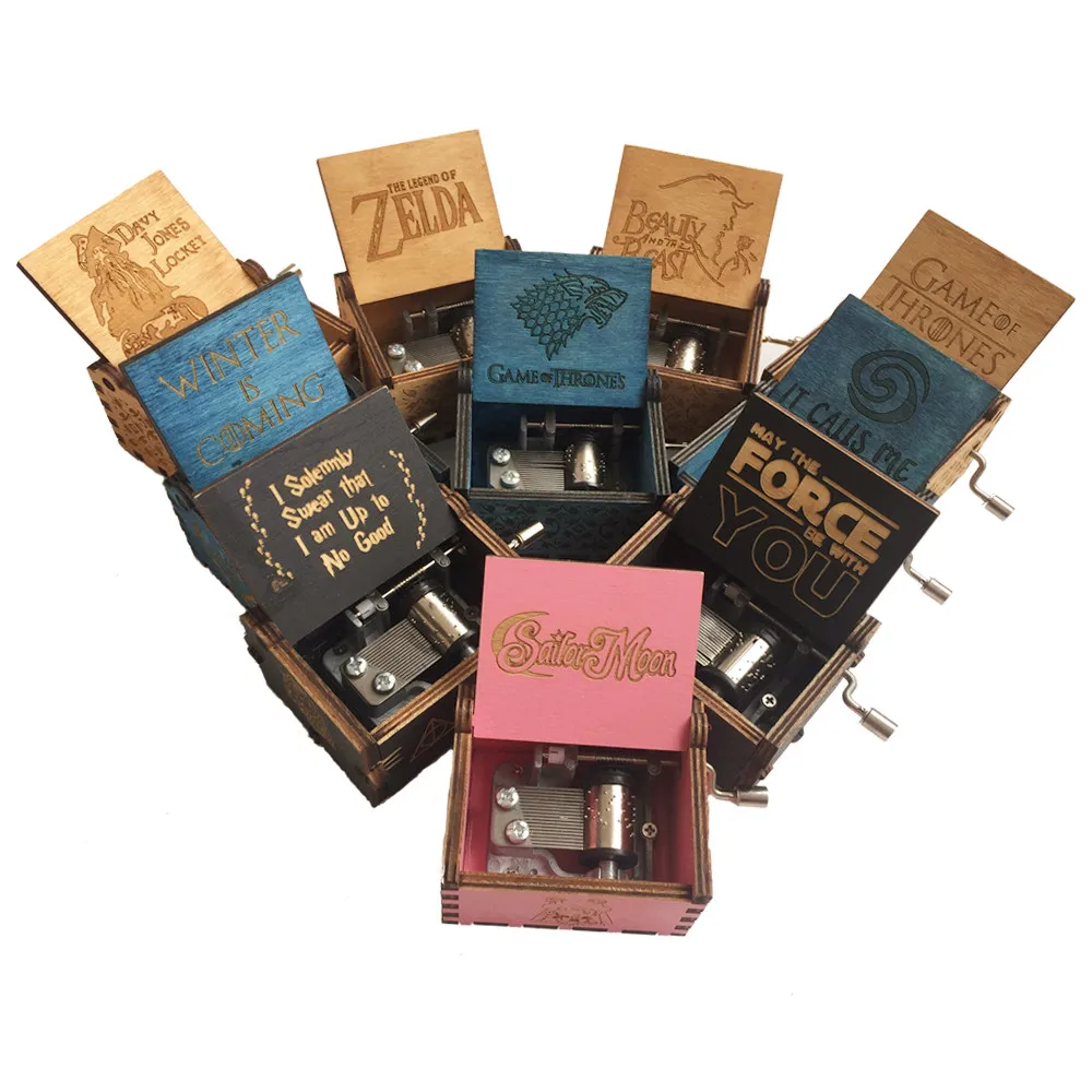 Антикварная Музыкальная шкатулка с резьбой в виде звезды Игра престолов