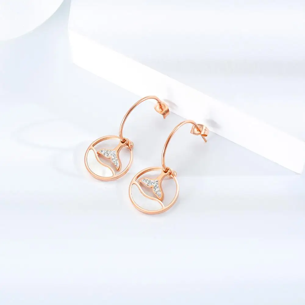 Серьги Hemiston с белой ракушкой и рыбьим хвостом женские серьги покрытием из