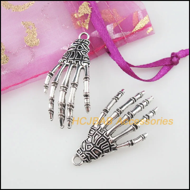 8 шт. Новый Череп когти очаровательные Тибетский серебристый цвет подвески в