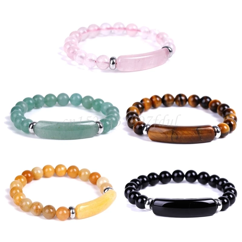 

5 цветов, натуральный драгоценный камень, круглые бусины, целебные кристаллы, рейки, чакра, балансирующие браслеты, набор, модные ювелирные и...