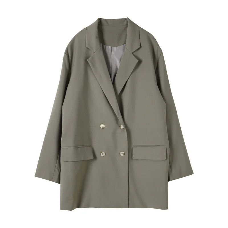 

Женский шерстяной Блейзер, свободный блейзер с длинным рукавом, корейский стиль