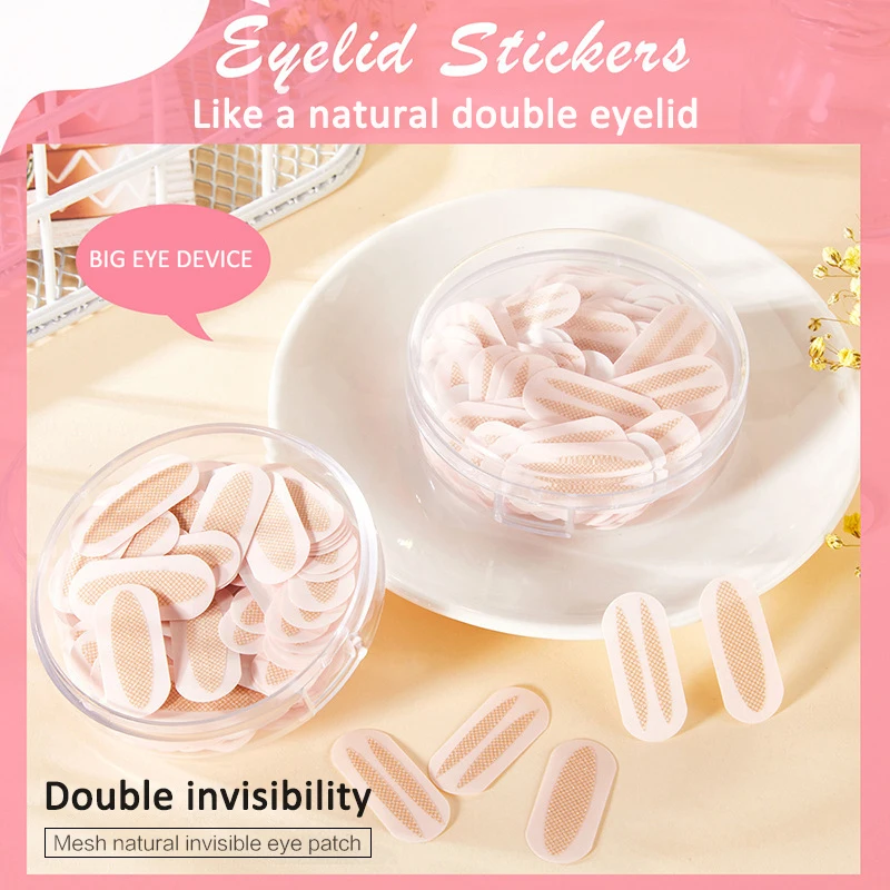 

150 шт. сетчатая невидимая двойная лента для век, самоклеящиеся прозрачные наклейки для век, тонкие водонепроницаемые волоконные наклейки дл...