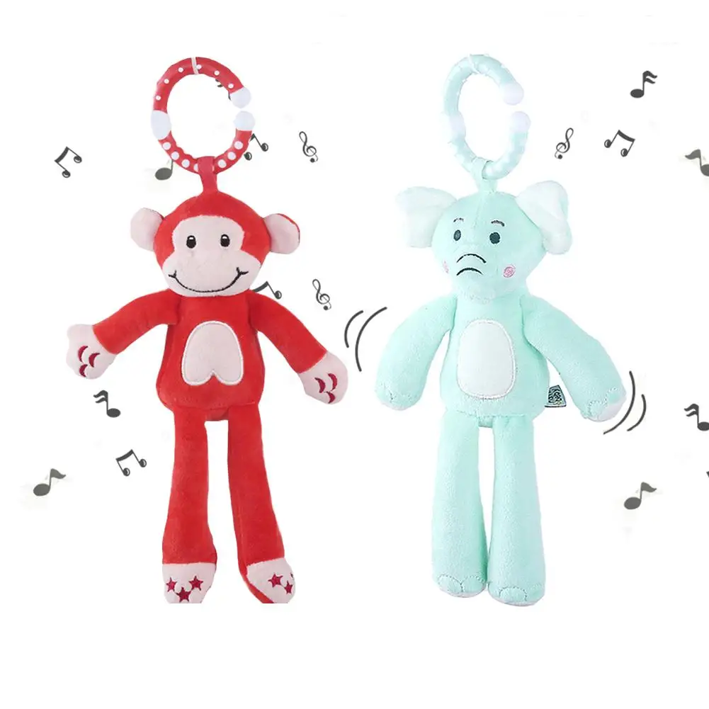 Плюшевая Обезьяна Животное детская коляска погремушка кулон ручной Колокольчик