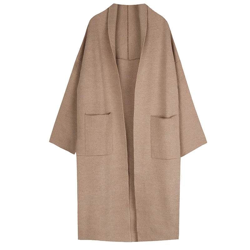 2019 Women Poncho Long Sleeve Loose Style Knitted Sweater Coat Big Size Cardigans Jumper Casaco Feminino |