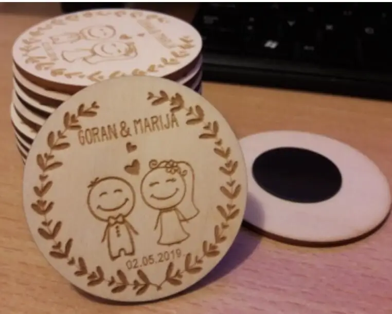 Деревянные сувениры на заказ деревянные магниты для сохранения даты Свадебные