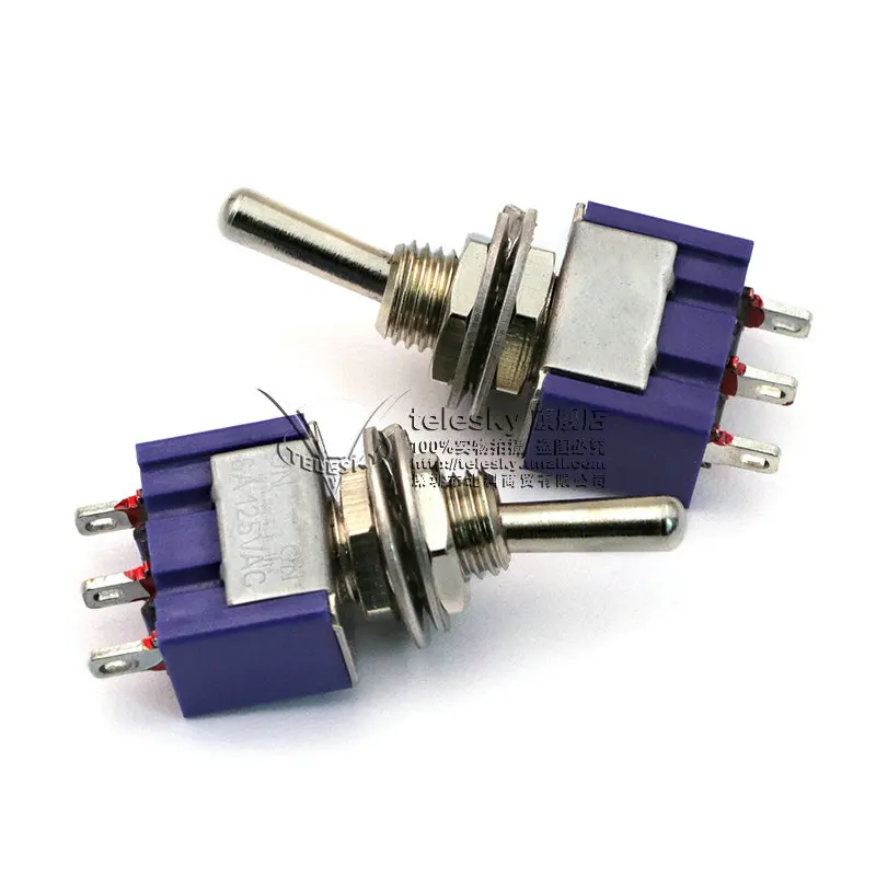 2 шт./лот тумблер 102 коромысла одна трехногая вторая Шестерня 6А/125 В 3А/250В витая 3