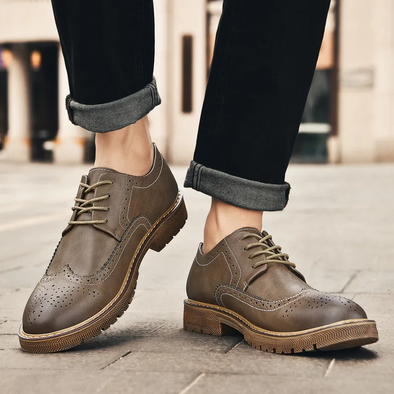 Мужская повседневная обувь мужские туфли на плоской подошве удобные кожаные