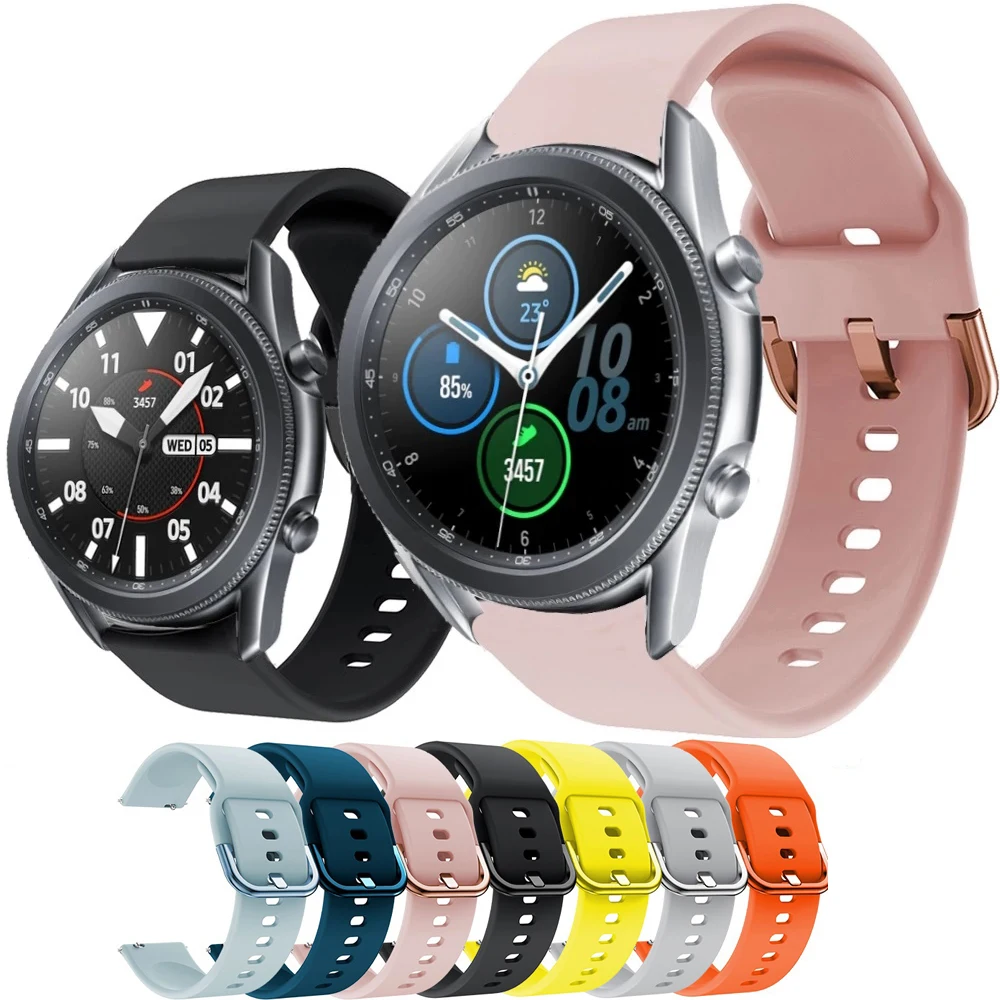

Ремешок 20 мм для наручных часов samsung galaxy watch active 2 44 мм 40 мм, силиконовый браслет для samsung galaxy watch 3 45 мм 41 мм