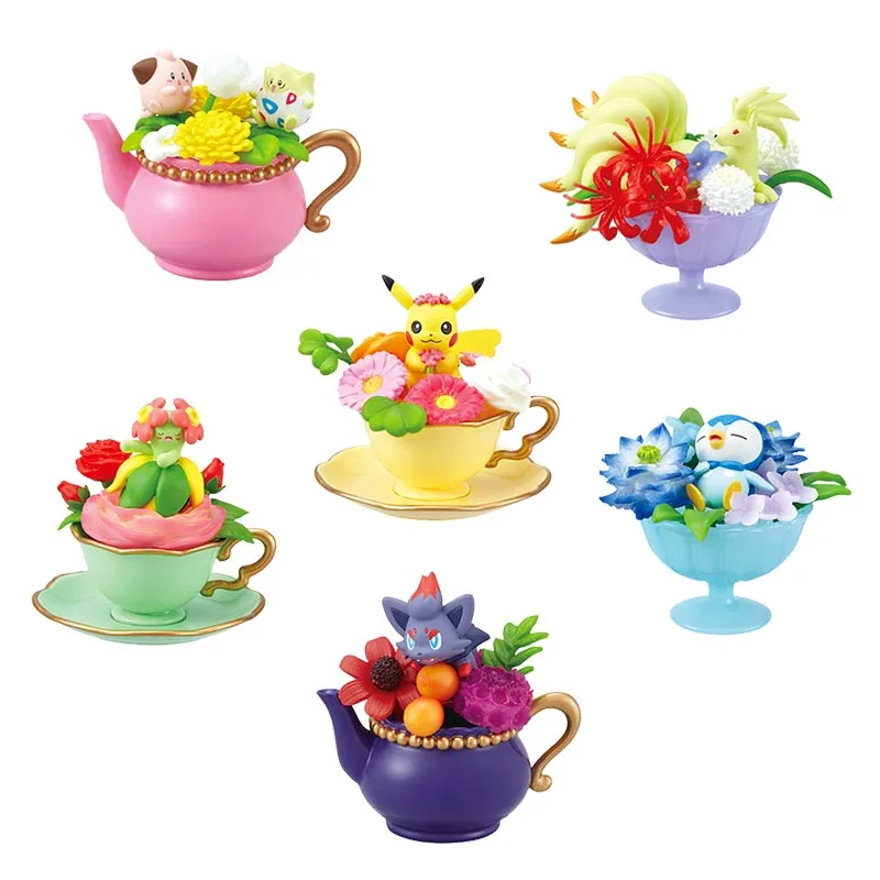 

Poekmon Мультяшные фигурки коллекционные модели игрушки покемон свежий цветок чайная чашка аниме игрушки подарок настольные украшения