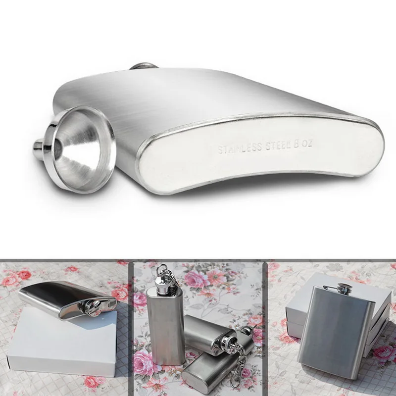 1/2/4/5/6/7/8/9/10 OZ Stainless Steel Hip Flask Alcohol Bottle with Funnel for Liquor Whisky Wine Outdoor Portable Pocket Flasks | Дом и сад
