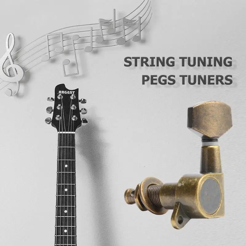 6 шт Медь акустической гитары Колки Винтаж Стиль тюнеры подающий воздух в головку