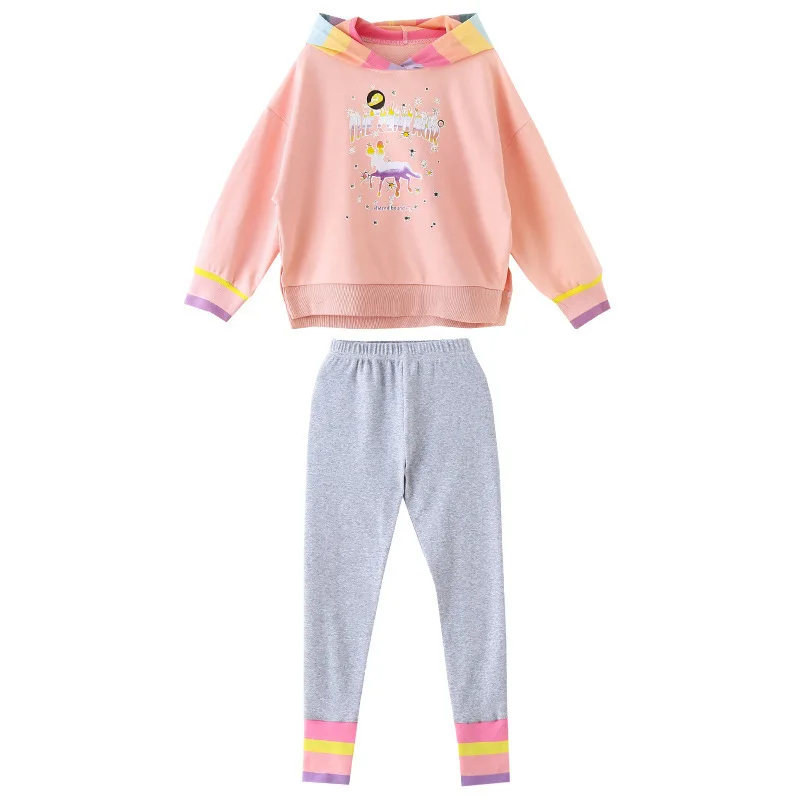 

Children's Hooded Casual Sets For Girl Autumn Toddler Long Sleeve Printed Hoodies+Skinny Leggings Two Piece Casual Girls Outfits