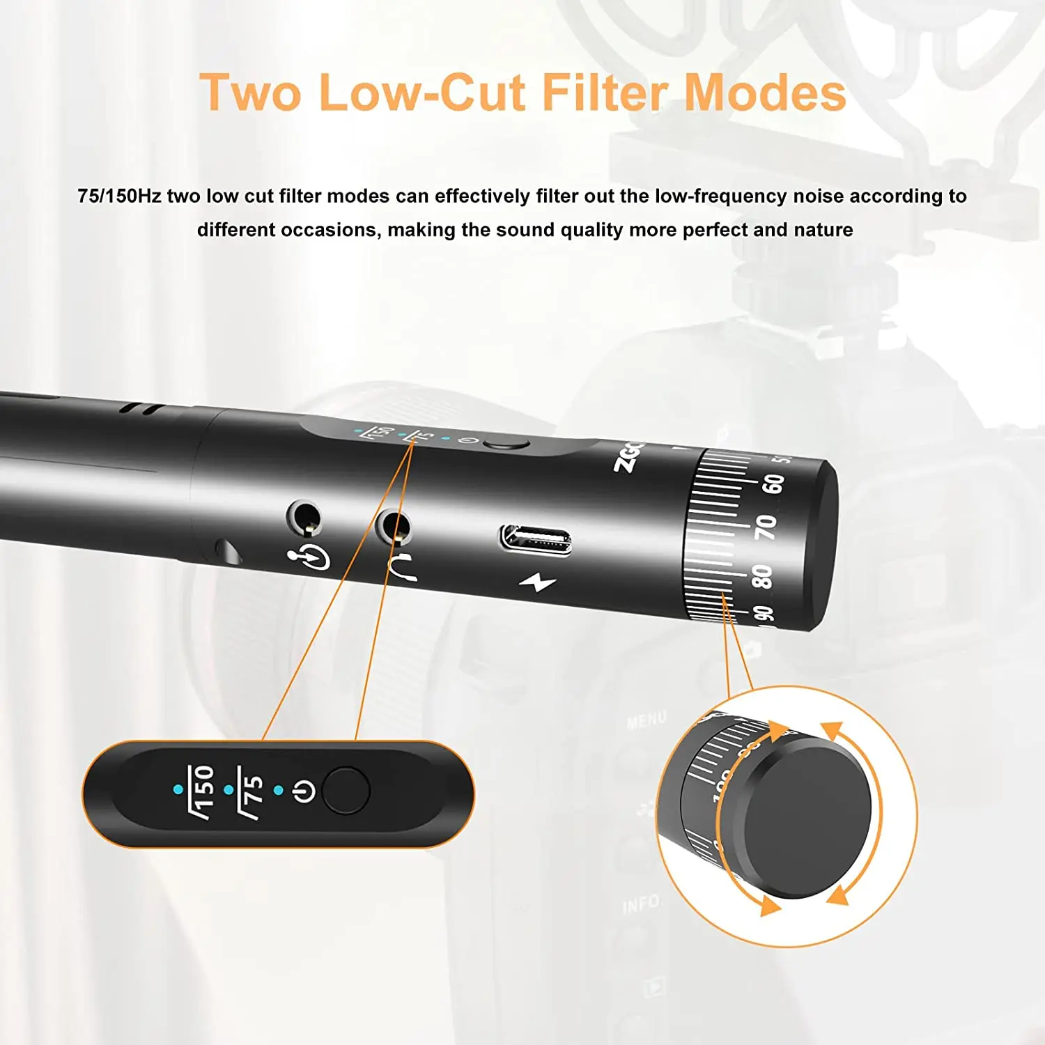 Микрофон для фотоаппарата со встроенным креплением Hhockmount и ветровым стеклом -