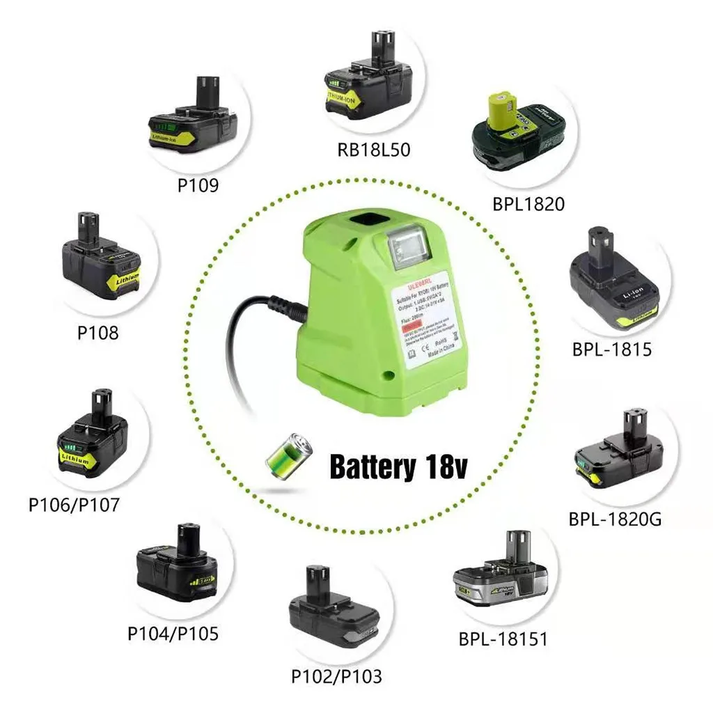 Адаптер зарядного устройства для аккумулятора Ryobi One + # P743 PSK005 PBP2003 P107 со