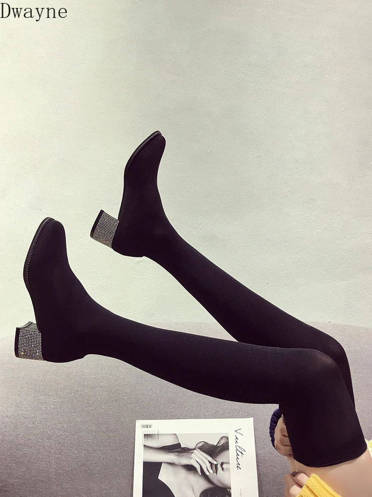 Женские эластичные чулки осенние высокие носки до колен сетчатые красные