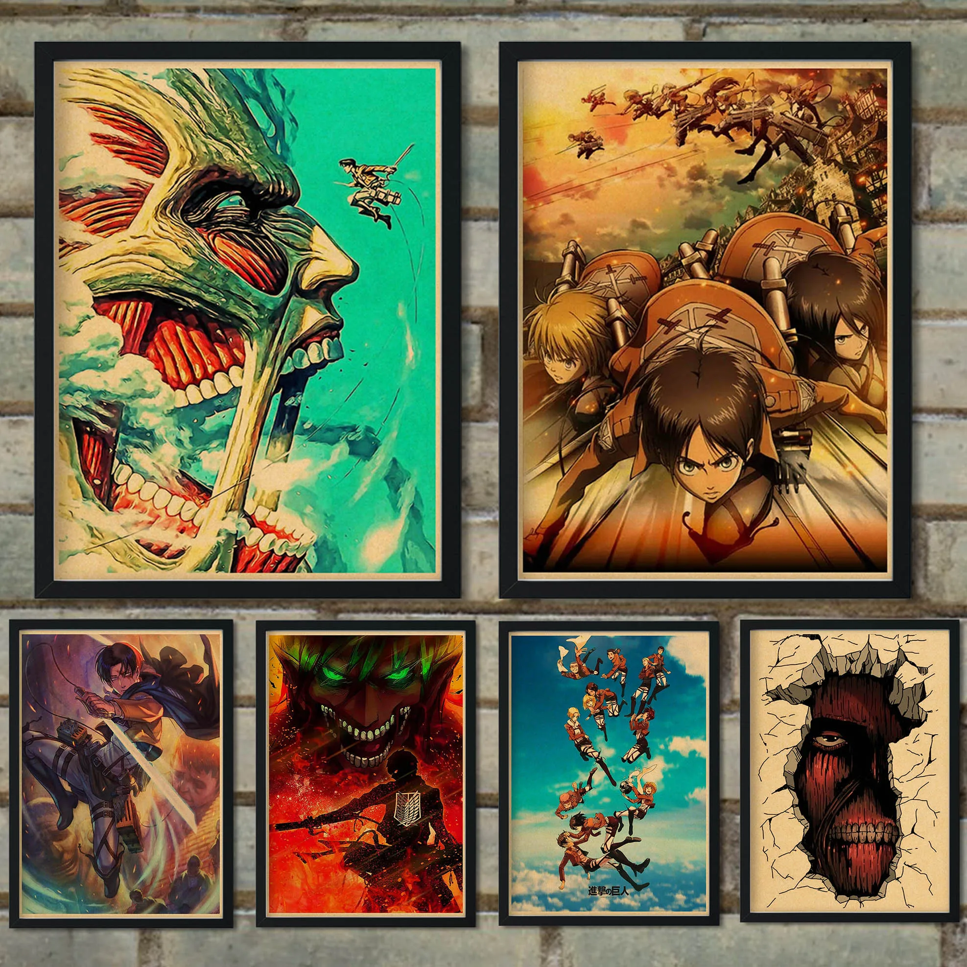 

Популярное японское аниме финальная ретро-постер из крафт-бумаги, настенные наклейки, высококачественные настенные наклейки с принтом, бар...