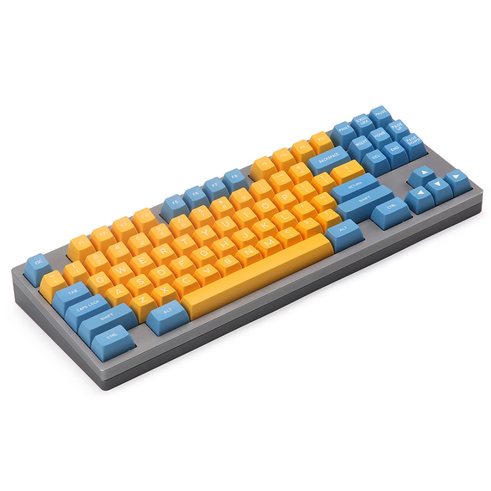 134 ключа желтый синий Keycaps для вишни Mx Переключатель Механическая игра клавиатура