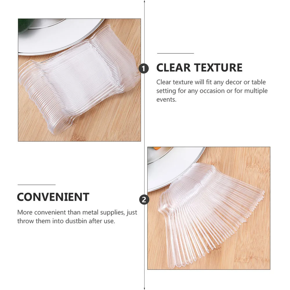 

200pcs Disposable Spoons Tableware Eating Tools for Dessert Ice Cream